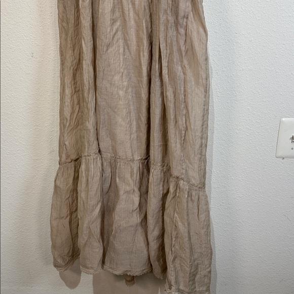 Free People Frankie Pintuck Elegant Tan Halter Dress size Small Petite - Picture 5 of 12